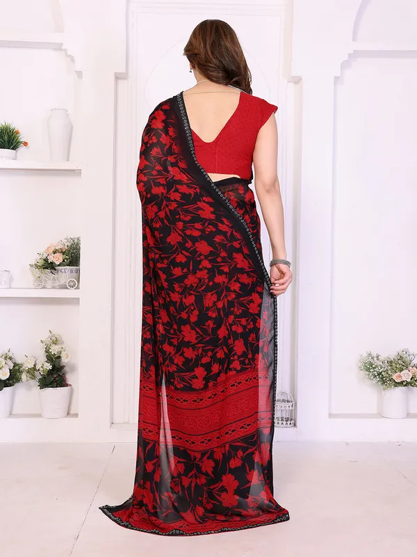Floral_Print_Lace_Border_Saree_With_UnStitched_Blouse_Piece_(RED)