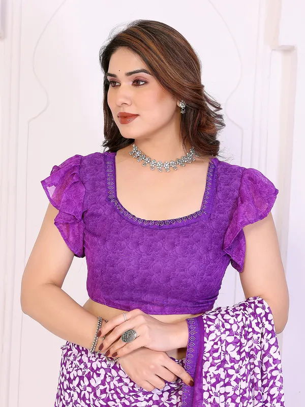 Floral_Print_Lace_Border_Saree_With_UnStitched_Blouse_Piece_(PURPLE)