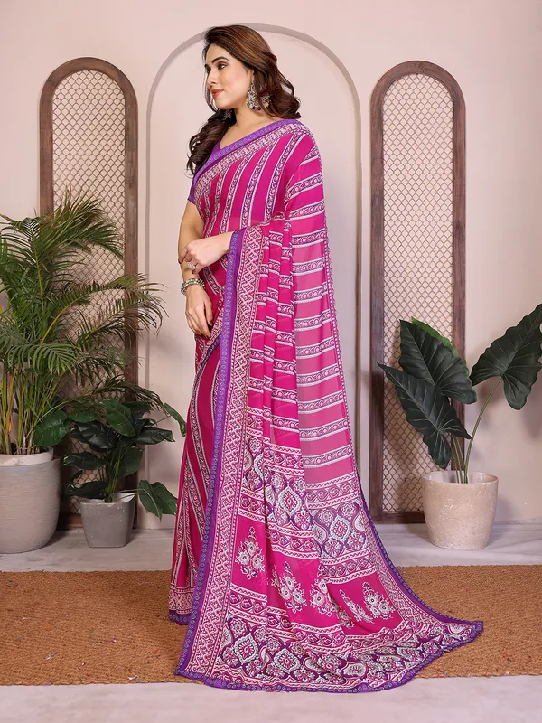 Printed_Lace_Border_Saree_With_UnStitched_Blouse_Piece_(PINK)