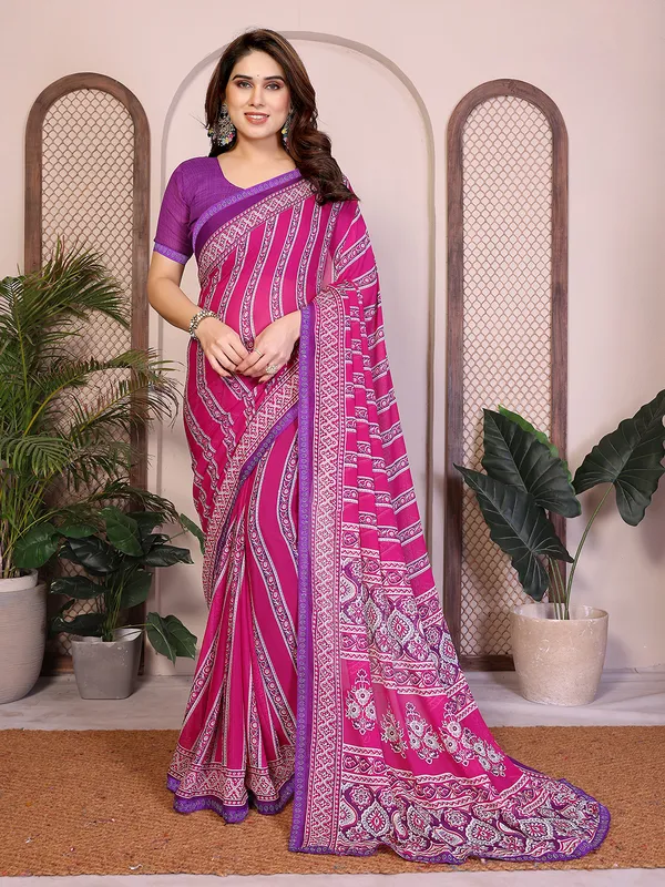 Printed_Lace_Border_Saree_With_UnStitched_Blouse_Piece_(PINK)