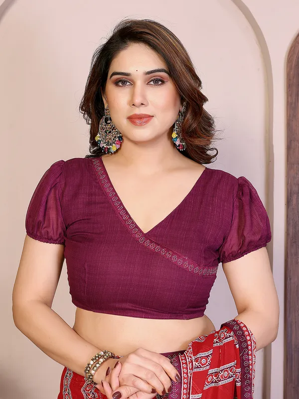 Printed_Lace_Border_Saree_With_UnStitched_Blouse_Piece_(RED)
