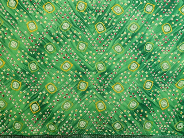 Bandhani_Print_Lace_Border_Saree_With_UnStitched_Blouse_Piece_(GREEN)
