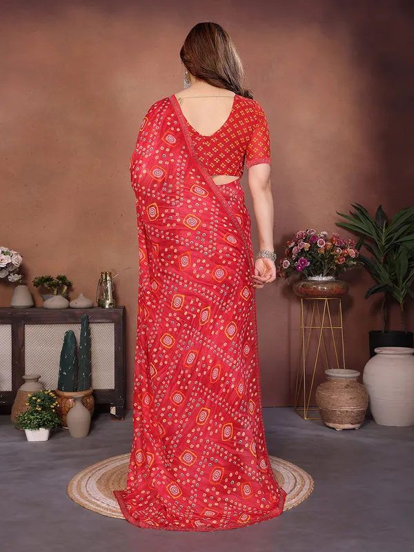 Bandhani_Print_Lace_Border_Saree_With_UnStitched_Blouse_Piece_(RED)
