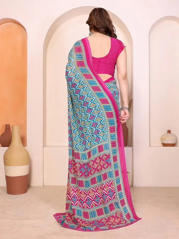 Printed_Lace_Border_Saree_With_UnStitched_Blouse_Piece_(BLUE)