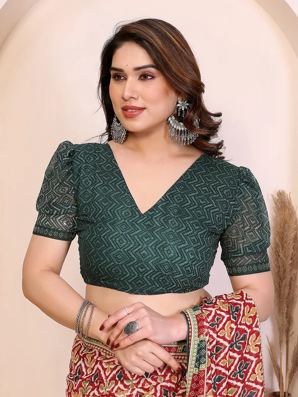 Printed_Lace_Border_Saree_With_UnStitched_Blouse_Piece_(RED)