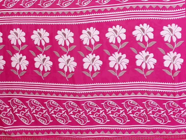 Floral_Print_Lace_Border_Saree_With_UnStitched_Blouse_Piece_(PINK)