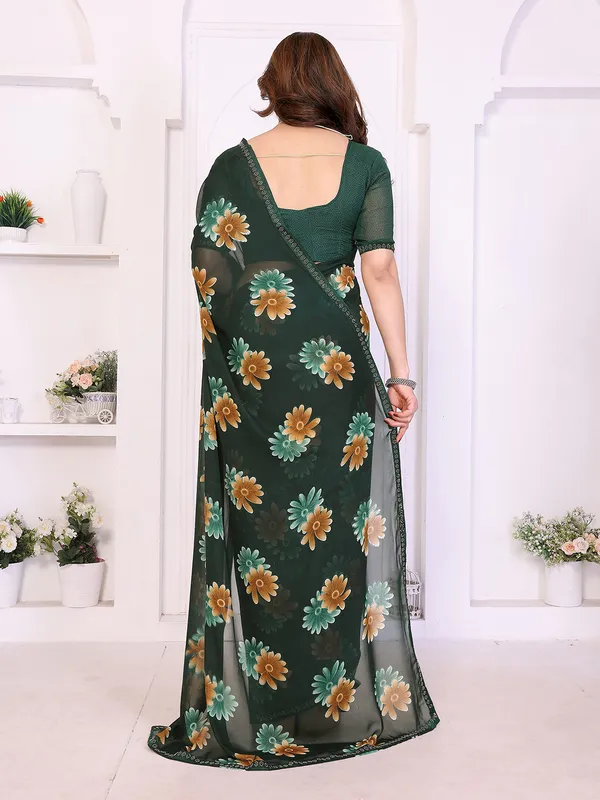 Floral_Print_Lace_Border_Saree_With_UnStitched_Blouse_Piece_(GREEN)