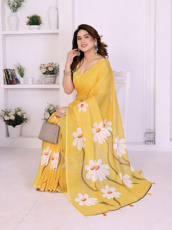 Digital_Print_Cotton_Linen_Saree
