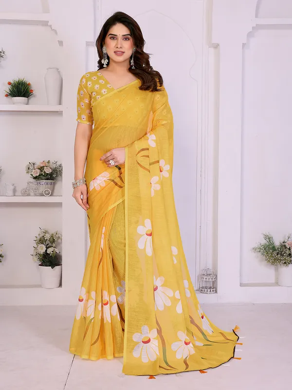 Digital_Print_Cotton_Linen_Saree