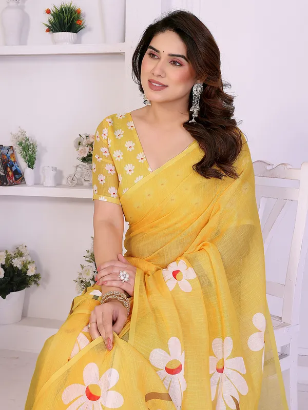 Digital_Print_Cotton_Linen_Saree