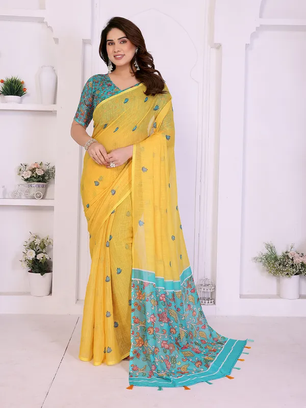 Digital_Print_Cotton_Linen_Saree