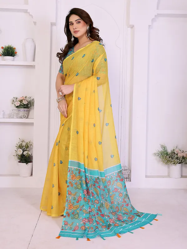 Digital_Print_Cotton_Linen_Saree