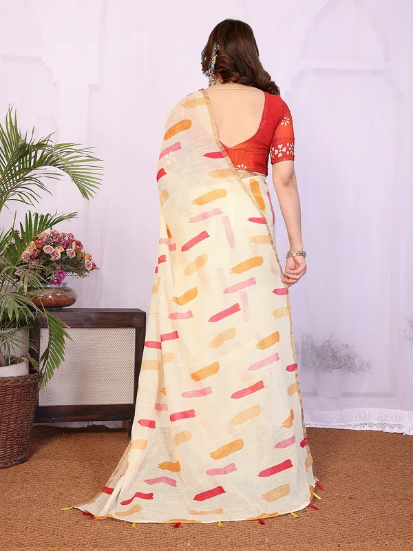 Digital_Print_Cotton_Linen_Saree_With_Unstitched_Blouse_Piece_(WHITE)