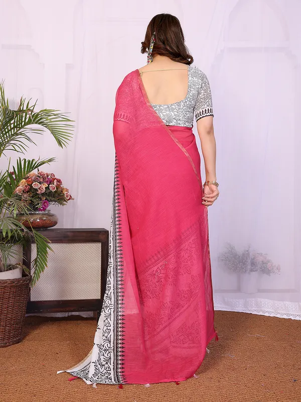 Digital_Print_Cotton_Linen_Saree_With_Unstitched_Blouse_Piece_(PINK)