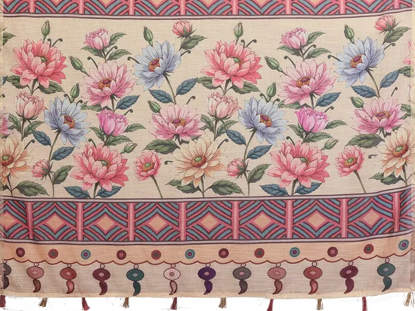 Digital_Print_Cotton_Linen_Saree_With_Unstitched_Blouse_Piece_(CREAM)
