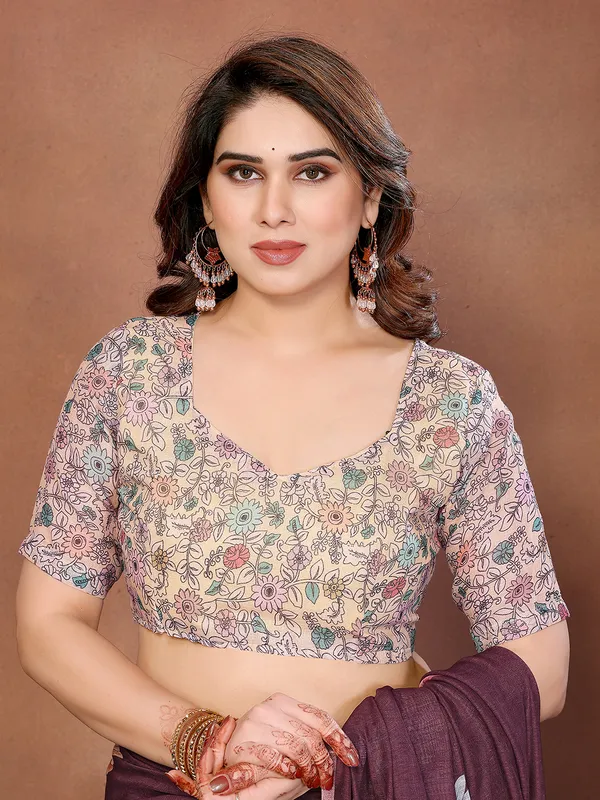 Digital_Print_Cotton_Linen_Saree_With_Unstitched_Blouse_Piece_(BROWN)