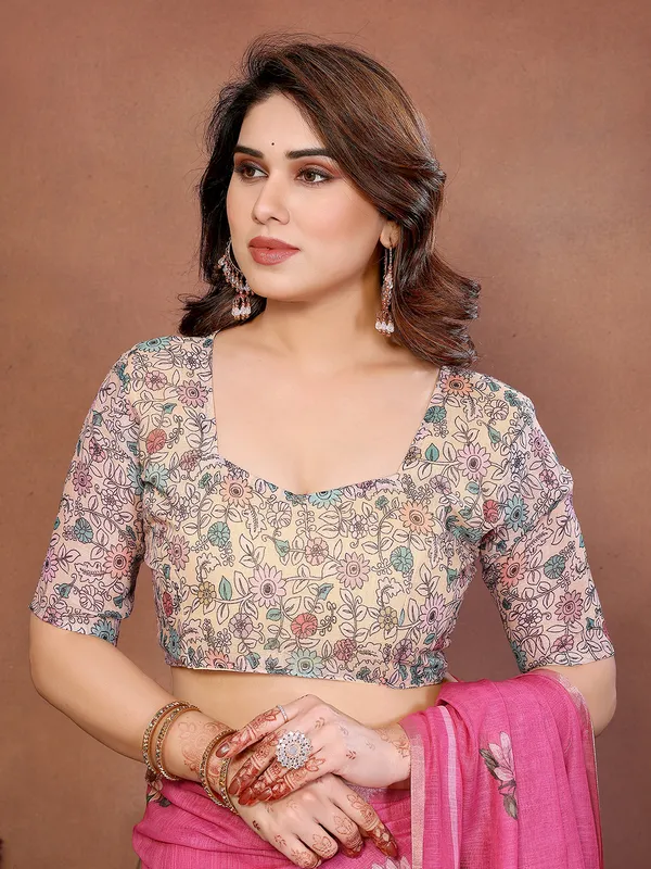 Digital_Print_Cotton_Linen_Saree_With_Unstitched_Blouse_Piece_(PINK)