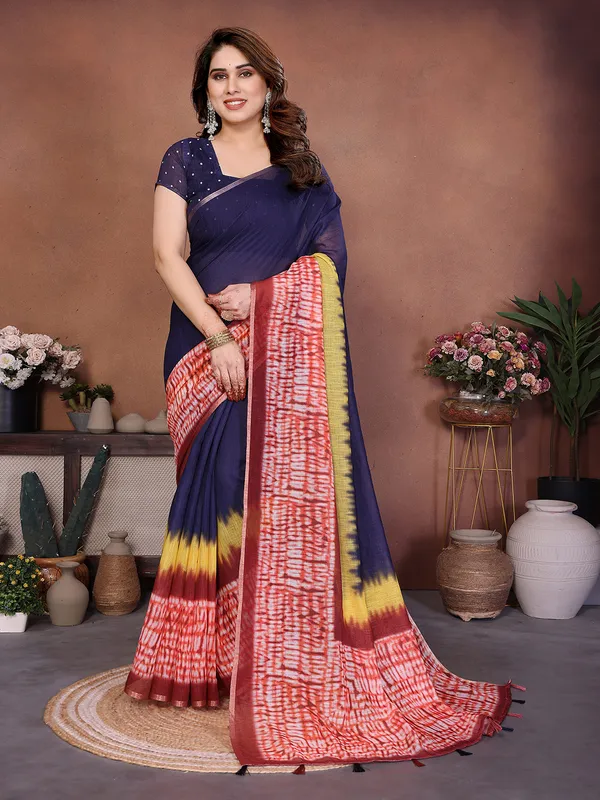 Digital_Print_Cotton_Linen_Saree_With_Unstitched_Blouse_Piece_(BLACK)