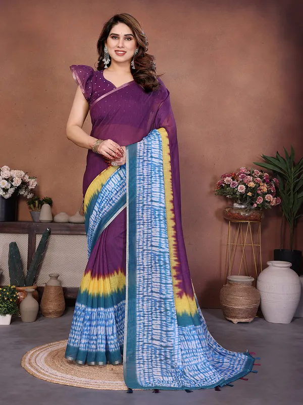 Digital_Print_Cotton_Linen_Saree_With_Unstitched_Blouse_Piece_(RED)