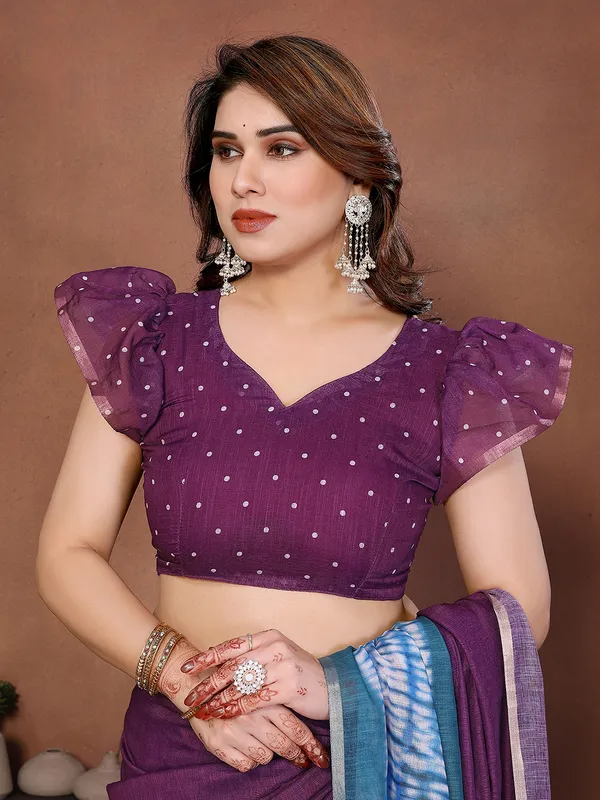 Digital_Print_Cotton_Linen_Saree_With_Unstitched_Blouse_Piece_(RED)