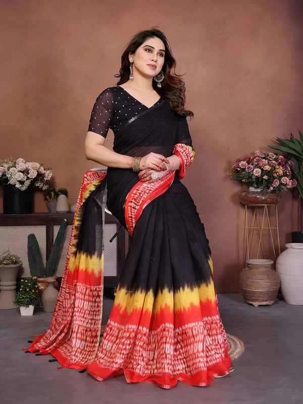 Digital_Print_Cotton_Linen_Saree_With_Unstitched_Blouse_Piece_(NEVY_BLUE)