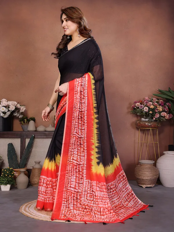 Digital_Print_Cotton_Linen_Saree_With_Unstitched_Blouse_Piece_(NEVY_BLUE)