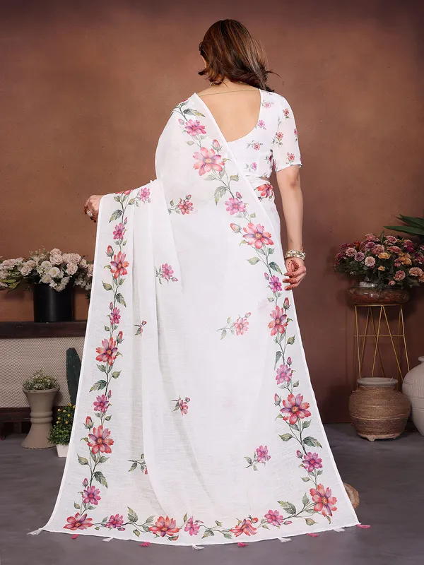 Digital_Print_Cotton_Linen_Saree_With_Unstitched_Blouse_Piece_(WHITE)