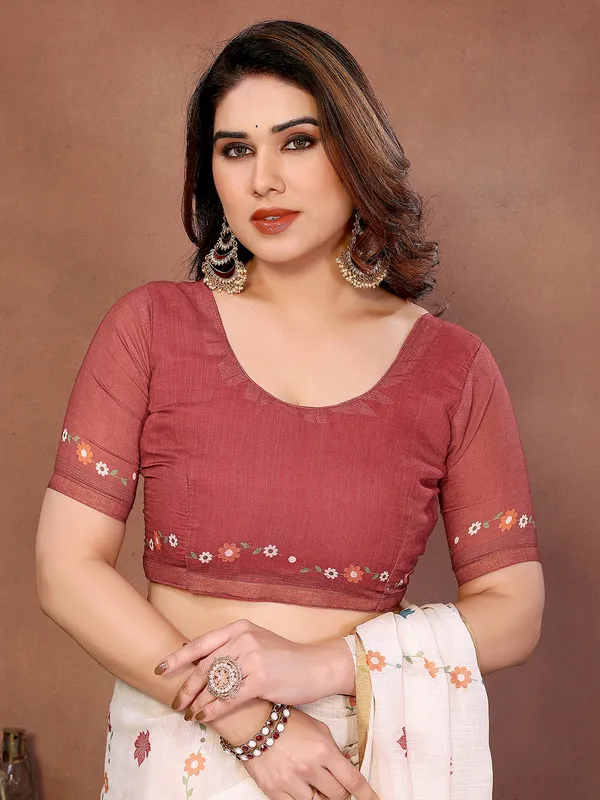 Digital_Print_Cotton_Linen_Saree_With_Unstitched_Blouse_Piece_(White)
