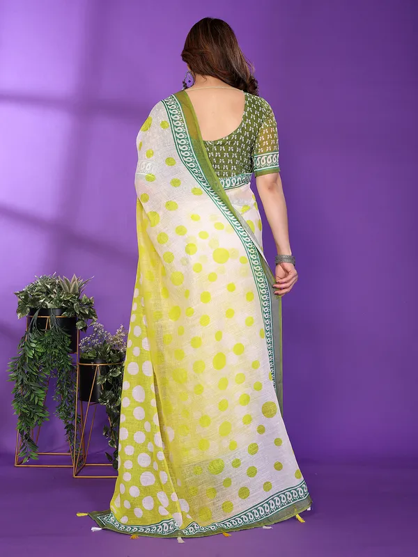 Digital_Print_Cotton_Linen_Saree_With_Unstitched_Blouse_Piece