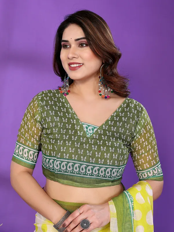 Digital_Print_Cotton_Linen_Saree_With_Unstitched_Blouse_Piece