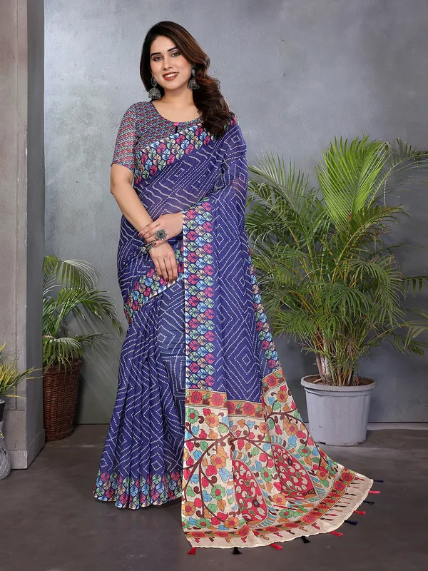 Digital_Print_Cotton_Linen_Saree_With_Unstitched_Blouse_Piece