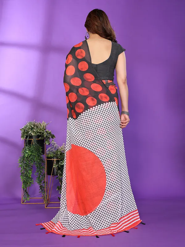 Digital_Print_Cotton_Linen_Saree_With_Unstitched_Blouse_Piece