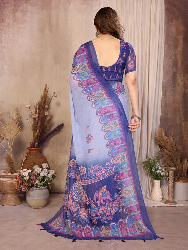 Digital_Print_Cotton_Linen_Saree_With_Unstitched_Blouse_Piece_(BLUE)