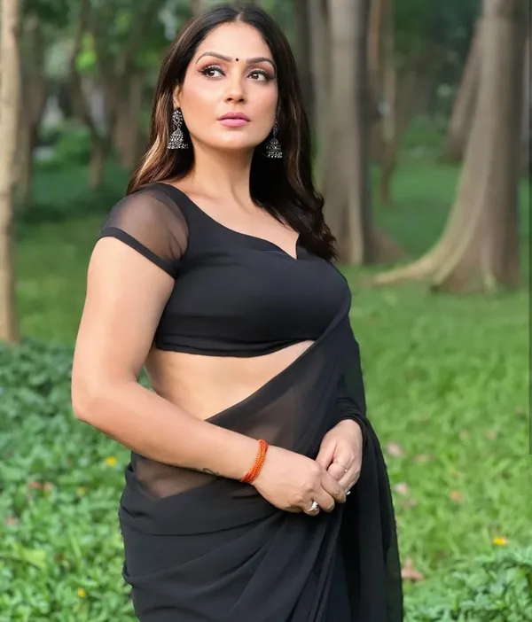 Elegant_Solid_Chiffon_Plain_Dyed_Saree_With_Unstitched_Blouse_Piece