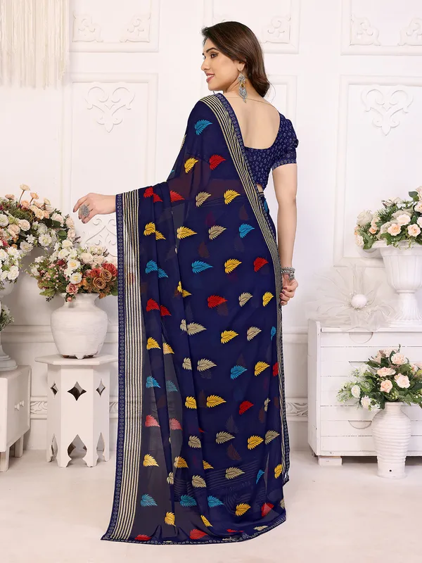 Printed_Lace_Border_Saree_With_UnStitched_Blouse_Piece