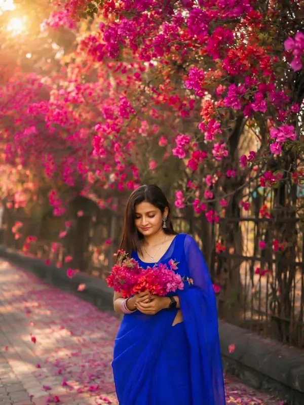 Plain_Dyed_Daily_Wear_Georgette_Saree_With_Unstitched_Blouse_Piece