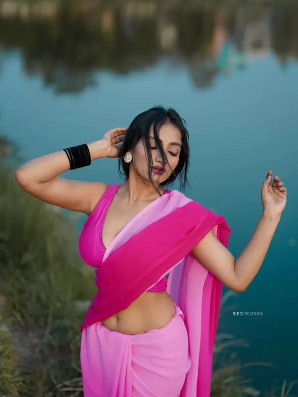Dyed_Daily_Wear_Georgette_Saree_With_Unstitched_Blouse_Piece