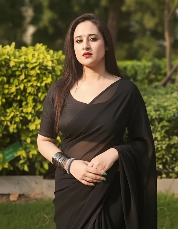 Elegant_Solid_Chiffon_Plain_Dyed_Saree_With_Unstitched_Blouse_Piece