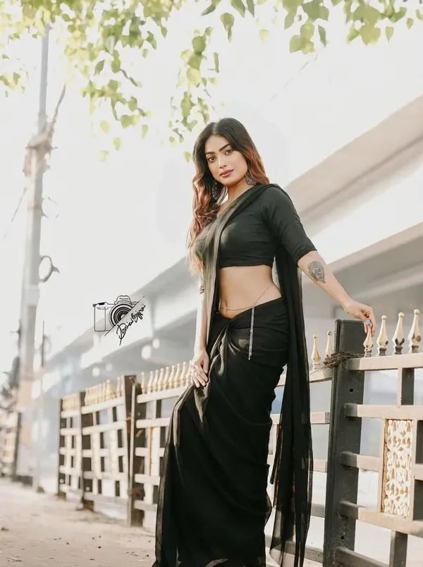 Elegant_Solid_Chiffon_Plain_Dyed_Saree_With_Unstitched_Blouse_Piece