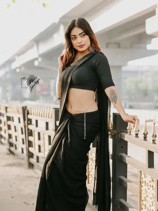 Elegant_Solid_Chiffon_Plain_Dyed_Saree_With_Unstitched_Blouse_Piece