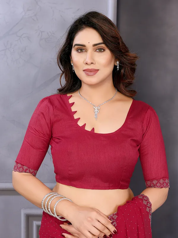 Embellished,_Self_Design_Bollywood_Georgette,_Chiffon_Saree__(Maroon)