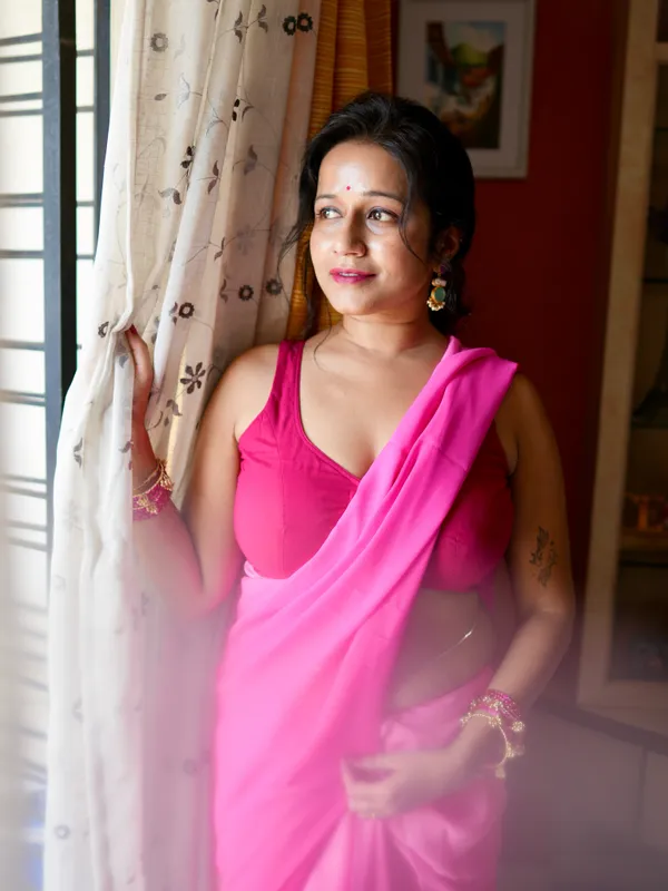 Dyed_Daily_Wear_Georgette_Saree_With_Unstitched_Blouse_Piece