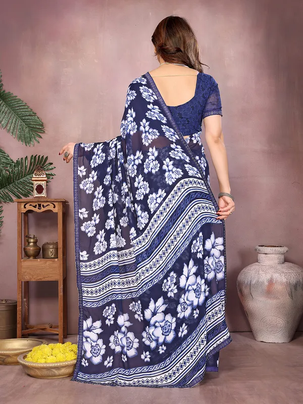 Paisley,_Floral_Print_Daily_Wear_Georgette_Saree��(Dark_Blue)