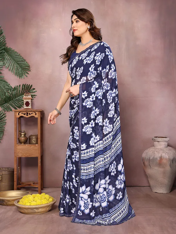Paisley,_Floral_Print_Daily_Wear_Georgette_Saree��(Dark_Blue)