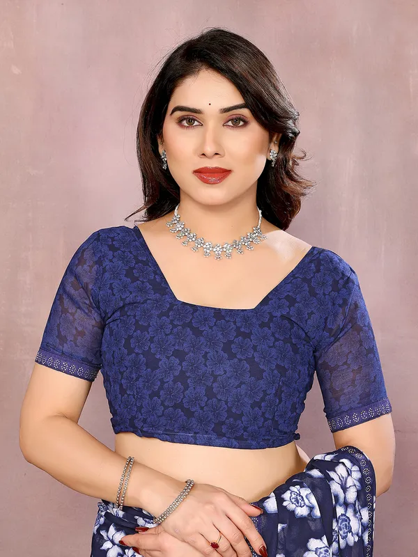 Paisley,_Floral_Print_Daily_Wear_Georgette_Saree��(Dark_Blue)