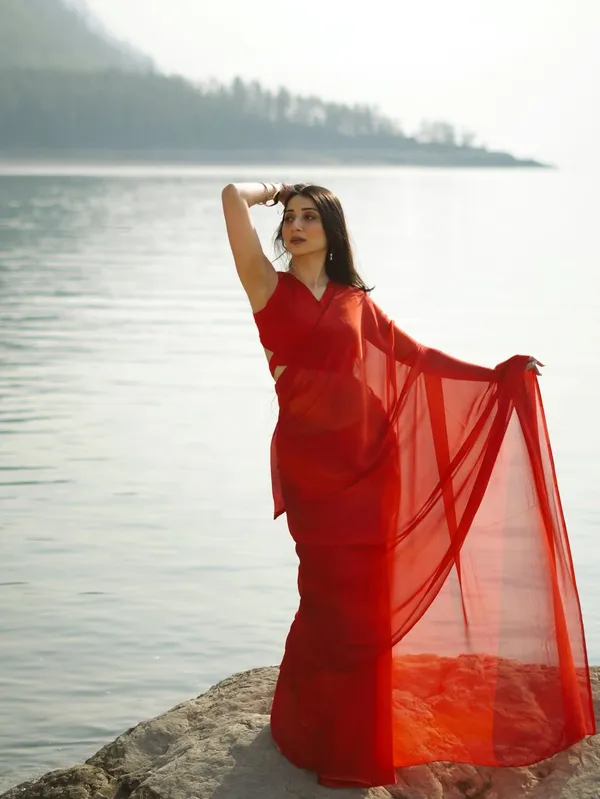Plain_Dyed_Daily_Wear_Georgette_Saree_With_Unstitched_Blouse_Piece