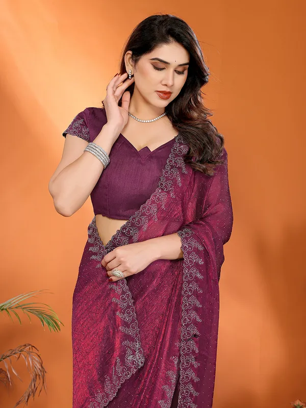Women's_Chiffon_Shiny_Stone_and_Diamond_Work_Lace_Boarder_Saree_With_Unstitched_Blouse_Piece