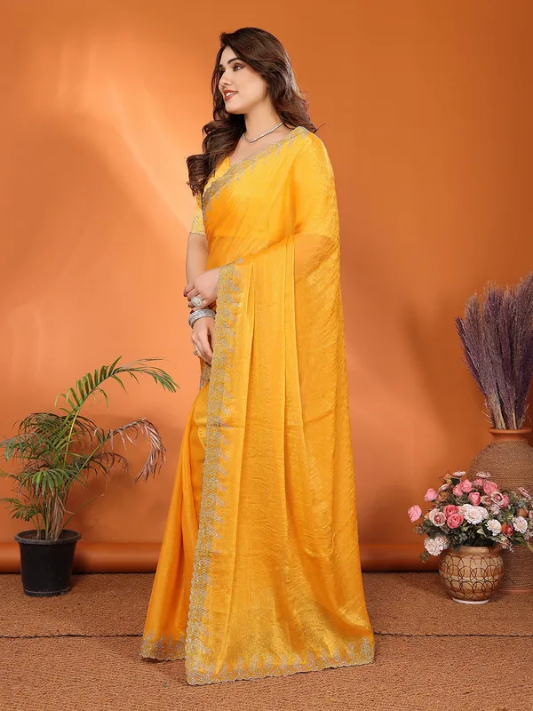 Women's_Chiffon_Shiny_Stone_and_Diamond_Work_Lace_Boarder_Saree_With_Unstitched_Blouse_Piece