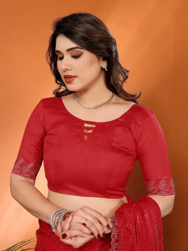Women's_Chiffon_Shiny_Stone_and_Diamond_Work_Lace_Boarder_Saree_With_Unstitched_Blouse_Piece