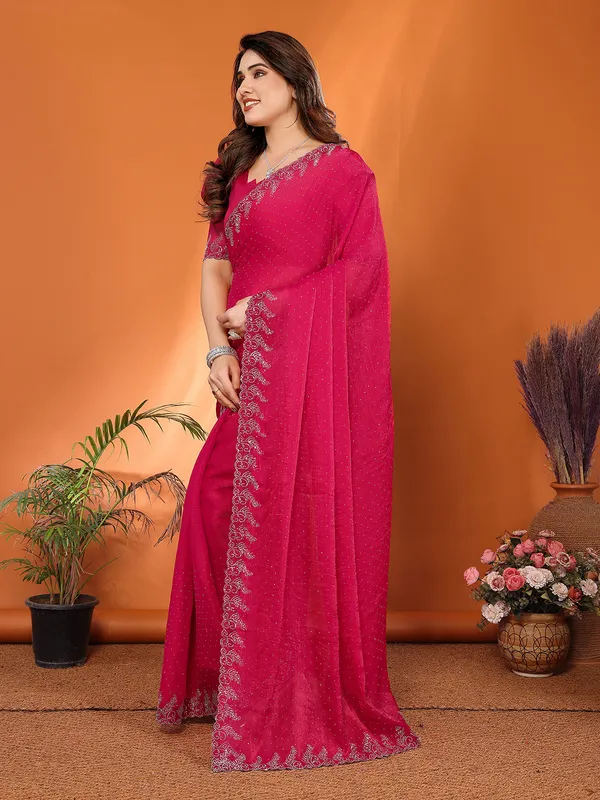 Women's_Chiffon_Shiny_Stone_and_Diamond_Work_Lace_Boarder_Saree_With_Unstitched_Blouse_Piece